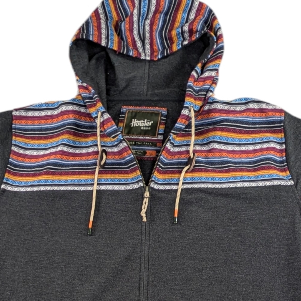 Howler Bros Shaman Zip Hoodie Jefe Jacquard Southwestern Yoke XL  F346 - Picture 8 of 10
